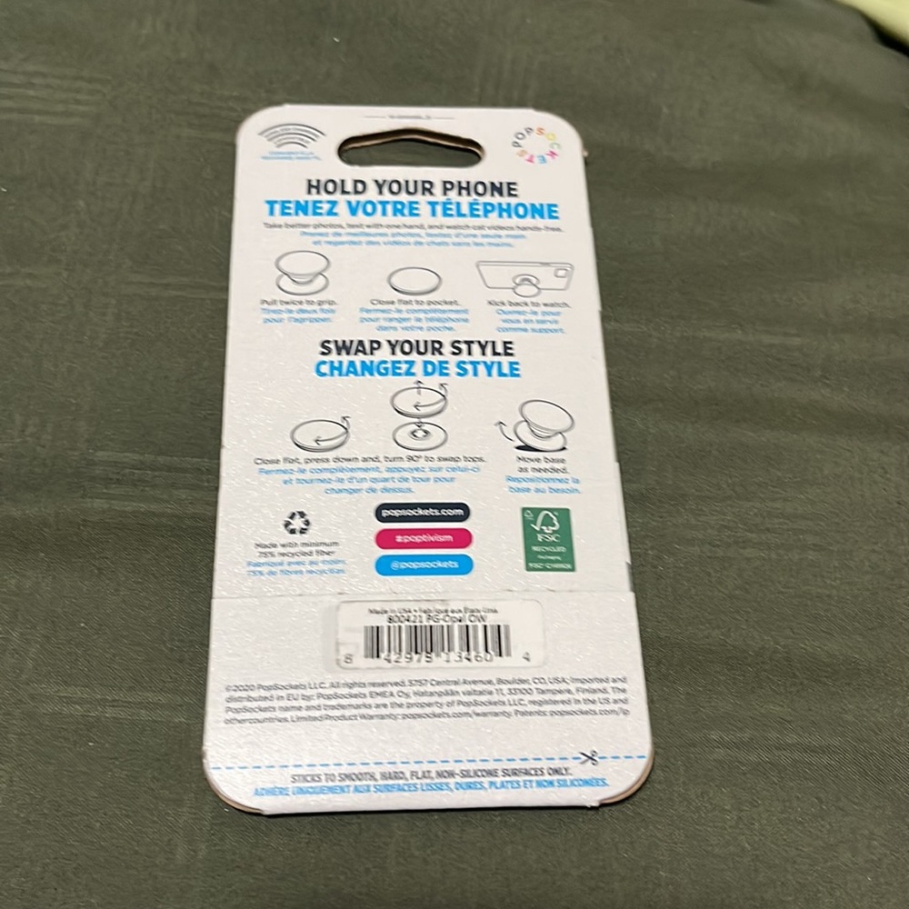 POPSOCKETS popgrip cellphone grip & stand-Opal NWT - Picture 5 of 5